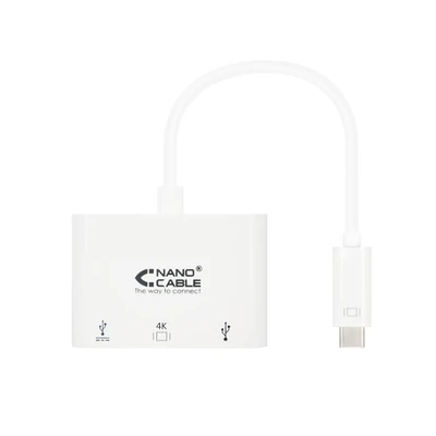 Image de Nanocable 10.16.4302 station d&#039;accueil USB 3.2 Gen 1 (3.1 1) Type C Blanc Neuf