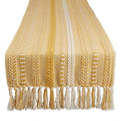 Image de DII Collection Chemin de Table en Coton, doré Miel, 38,1 x 182,9 cm (38,1 190,9 cm, Franges