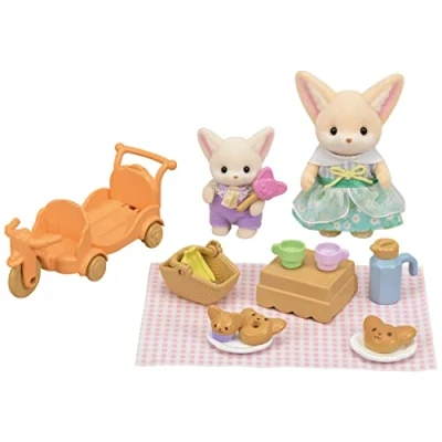 Image de SYLVANIAN FAMILIES Le set de pique nique des frères et sœurs Fennec 5698 Figurines Prêt à Jouer Mini Poupées Multicolore