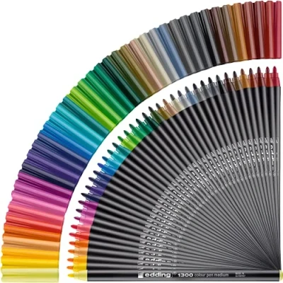 Image de edding 1300 feutre de coloriage fin pointe moyenne multicolore 40 stylos ronde 2 mm pour dessiner et écrire l&#039;école, les mandalas, le doodling, bullet journals