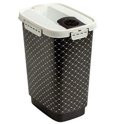 Image de Rotho Cody Récipient pour aliments animaux domestiques de 10l avec couvercle, plastique alimentaire (PP) sans BPA, noir, (24,3 x 17,9 32,2 cm)