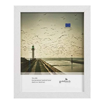 Image de Goldbuch Tallinn cadre photo en bois pour au format 20 x 25 cm, portrait avec support et mural, individuel MDF, blanc