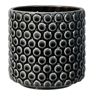 Image de Bloomingville Pot de Fleur Pinecone Pots Fleurs décoratifs Couleur pour intérieur Style rétro créatif L (16,5 cm ø), Noir, Céramique