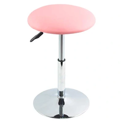 Image de FURWOO Tabouret de Travail Rond en Cuir Synthétique Coiffeur Rotation Hauteur Réglable Convient pour Le Bureau à Domicile Hôtel Salon Salle Consultation (Rose)