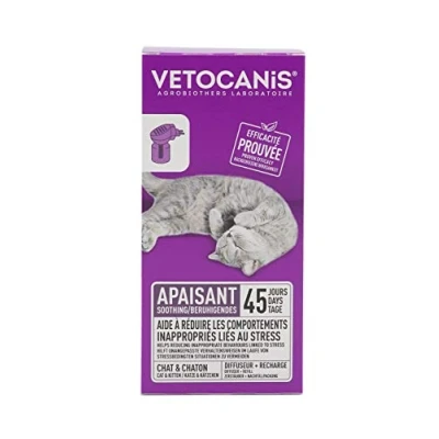 Image de Vetocanis Spray Apaisant et Calmant Pour Chat Diffuseur Anti Stress A base de Phéromones Apaisantes Effet Immédiat efficacité prouvée Chaton