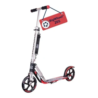 Image de HUDORA BigWheel 205 Scooter Trottinette stable en aluminium Réglable hauteur &amp; pliable avec béquille sportive pour enfants adultes jusqu&#039;à 100kg