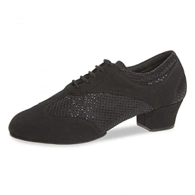 Image de Diamant Chaussures d&#039;entraînement pour Femmes 188 234 548 V Microfibre/Noir pailleté 3,7 cm Cuban Semelle VarioSpin UK 4
