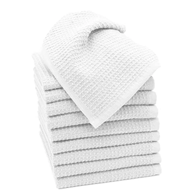 Image de ZOLLNER Set de 10 Serviettes pour invités, Motif gaufré, env. 30x30 cm, Gris