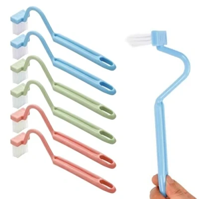 Image de Lot de 6 brosses nettoyage WC en forme S, brosse avec nettoyeur bordure, WC, incurvée, sous le bord, petite
