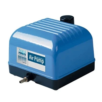 Image de Pompe à Air Aquaforte Hi Flow V 20, Boîtier en Aluminium, Silencieuse et Puissante, Puissance 15 Watts, Capacité 2 mètres 3 Litres par minute, maximale Du Bassin 12 m3, Non Réglable