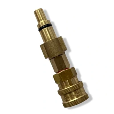 Image de M&amp;M Smartek Raccord rapide adaptateur à baïonnette 1/4&quot; pour Nettoyeur haute pression comme Compatible avec Kärcher lance mousse en laiton (Pour Lavor Parkside #4)