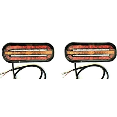 Image de FRISTOM Lot de 2 feux arrière LED avec 3 fonctions clignotants dynamiques 12 V 24 pour remorque