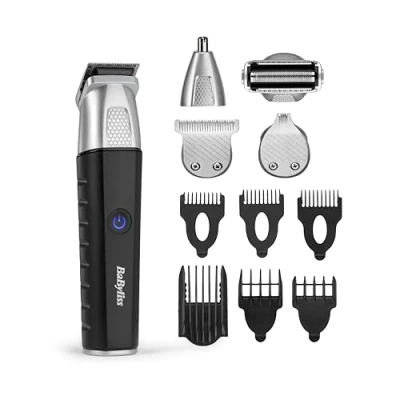 Image de BaByliss MT812E Tondeuse multi usages 11 en 1 Lithium Power, Sans fil, Pour l&#039;entretien complet du visage et corps avec un seul appareil, 100% Waterproof, Noire