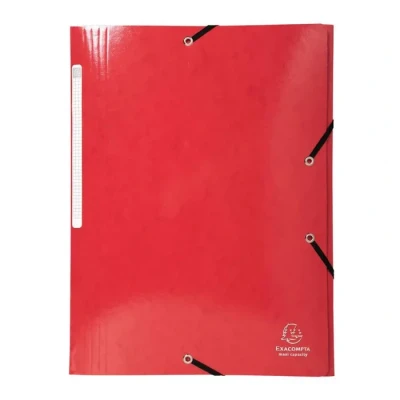 Image de Exacompta Réf. 55825E 1 chemise à élastiques Iderama pochette 3 rabats Maxi Capacity en carte lustrée pelliculée 425 g/m2 dim 24 x 32 cm pour format A4 couleur rouge