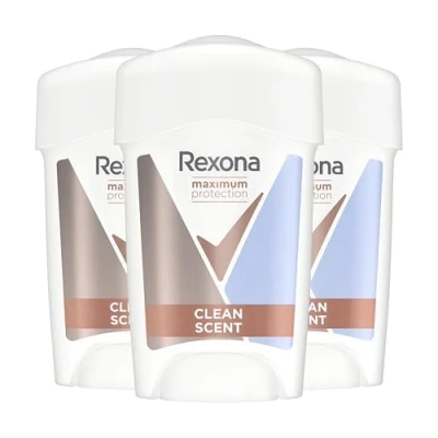 Image de REXONA Déodorant Femme Clean Scent Stick Anti transpirant 3x plus efficace contre la transpiration Protection 96h (lot de 3x45ml)