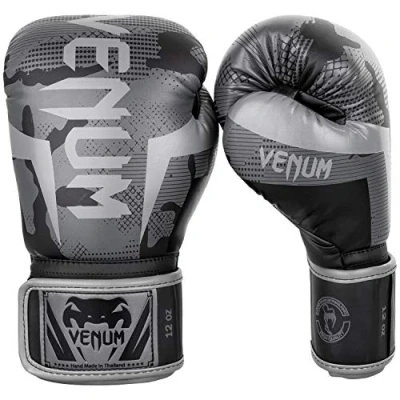 Image de Venum, Elite Gants de boxe, Mixte Adulte, 10 Oz, Noir/Camouflage foncé