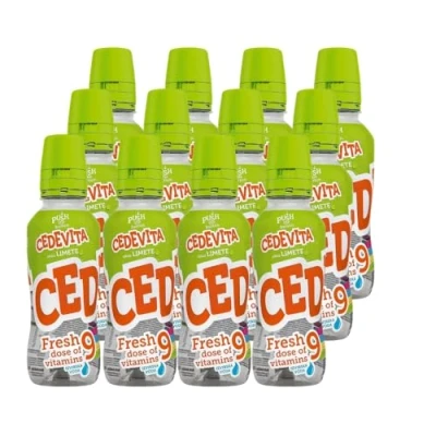 Image de Cedevita Boisson multivitaminée saine et sucrée Mélange de poudre vitaminée rafraîchissante Chaux 9 vitamines essentielles énergisante Sachet 12, 340 ml