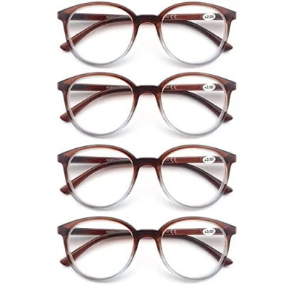 Image de MODFANS Lot de 4 Lunettes Lecture 2.5 Homme Femme,Lunettes Loupe Branches a Ressort,Lunettes Vue Monture Leger