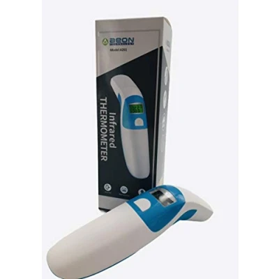 Image de thermomètre de fièvre infrarouge, numérique mis à jour, frontal avec mode et objet, sans contact écran LCD, rappel mémoire, alarme