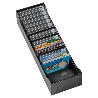Image de Leuchtturm, Boîte de rangement ,Logic Coin cards /Barre d&#039;or blister 85x54 mm. (40x) Noir dim: 300x100x60 par pc.
