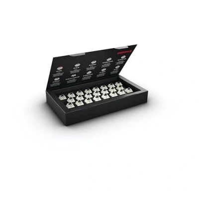 Image de CHERRY MX BLACK CLEAR TOP Switch Kit, 23 commutateurs mécaniques de clavier, pour DIY, Hot Swap ou clavier gaming, commutateur linéaire sans clic, puissant et direct