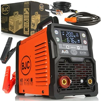 Image de Machine à souder Inverter 3 en 1 avec chargeur de voiture et démarrage 200 A 14 x 30 20 cm Système VRB refroidissement actif
