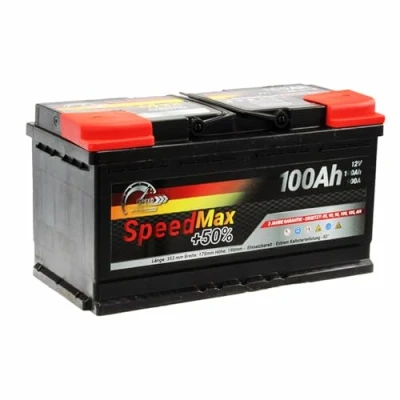 Image de SpeedMax Batterie Auto 100 Ah 900A L5 Puissance Maximale 12V, Longue Durée, de tailles allant L0 à L6 et également pour véhicules utilitaires camions