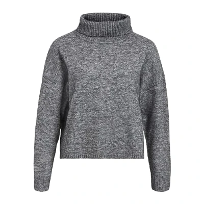 Image de Object Objminna L S Rollneck NOOS Pullover, Femme, Taille: Medium, Dark grey melange