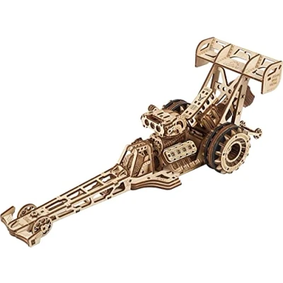 Image de UGEARS Dragster Car Model Kit Top Fuel Kits Puzzle 3D avec Moteur à Ressort Puissant