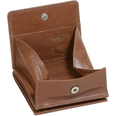 Image de LEAS Modèle VIENNE portemonnaie particulier en cuir de vachette, fabrication façon « viennoise », avec compartiment pour la monnaie carré typique, cognac Special Edition&#039;&#039;
