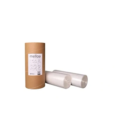 Image de MELLOA Kit de recharge pour remplir 40 cartouches seau à couches compatible avec Tommee Tippee Sangenic TEC Simplee Twist &amp; Click et bien d&#039;autres en cassettes (Blanc, 400m + tube papier)