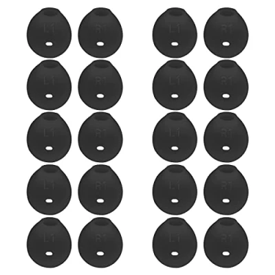 Image de EMSea 20pcs Bouchons d&#039;oreille Remplacement pour Écouteurs Compatible avec Samsung Galaxy S6/ S6 Edge/ S7/ S7 Edge en Silicone, Noir