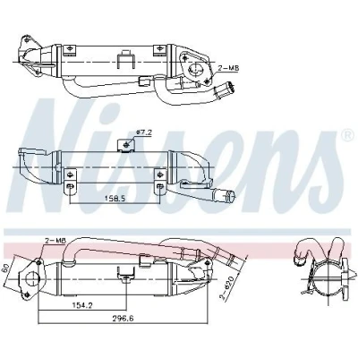 Image de NISSENS 989414 Refroidisseur EGR sans bypass de dépression AUDI: A4 B7 Avant, Berline, B6/B7 Cabriolet, SKODA: Superb I Berline