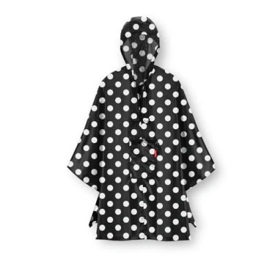 Image de reisenthel Mini Maxi Poncho Petite Cape de Pluie emballée en Tissu Polyester qualité supérieure Design Attrayant avec Large Ouverture du col, Blanc à Pois, Taille Unique,