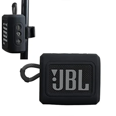 Image de Hermitshell Étui en silicone pour haut parleur portable JBL GO 4 / 3 (noir uniquement) (couvercle