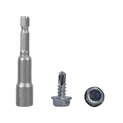 Image de Lot de 100 Vis autoforeuses DIN 7504K en acier zingué 4,8 x 13 mm pour tôle à auto foreuse tête hexagonale taraudeuses (100, mm)