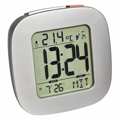 Image de TFA Dostmann Réveil Radio avec température, 60.2542.10, Jour de la Semaine et Date, fuseaux horaires, Anthracite