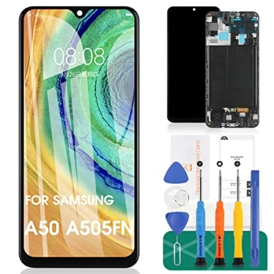 Image de pour Samsung Galaxy A50 A505 Écran de Remplacement A505F, SM A505FN A505GN A505G LCD Panneau tactile Capteur Numériseur (Incell Black with Frame)