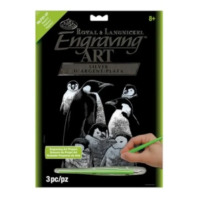 Image de Royal &amp; Langnickel Pingouins 2 Design Gravure Art Set Argent