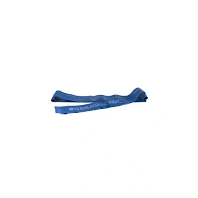 Image de Theraband Bande élastique d&#039;exercice CLX avec boucles consécutives, professionnelle sans latex pour la kinésithérapie, 2,5 m prédécoupés, 11 boucles, Bleu, résistance de 2.6 kg à l&#039;étirement