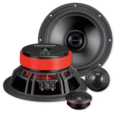 Image de EMPHASER ECP M6X Paire de haut parleurs voiture à 2 voies 16,5 cm Système sonorisation actif sans crossover Montage dans les portes, tableau bord 150 W RMS