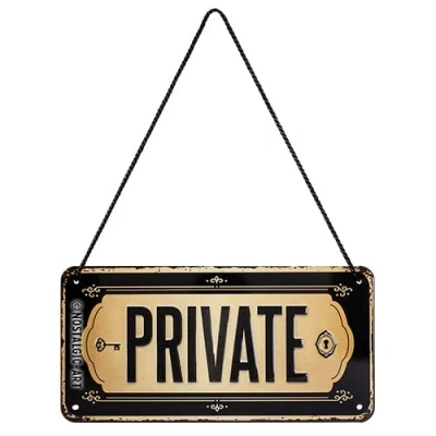 Image de Nostalgic Art, Plaque à suspendre, Private Panneau d&#039;avertissement comme idée de cadeau, en métal, Design retro pour la décoration, 10 x 20 cm
