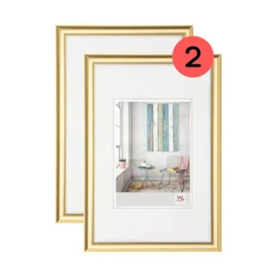 Image de walther design cadre photo or 30 x 45 cm double pack, en plastique Trendstyle KP045GD
