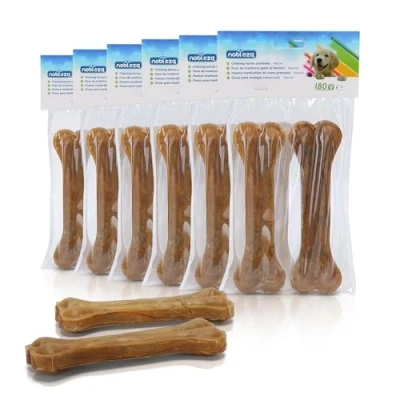 Image de Nobleza Rawhide Dog Chew Medium 15CM * Pack de 12, Cuir Brut Naturel à mâcher pour Chien, os pressés en Chiot, Jointure Chien Moyen, Renforcement Les Dents