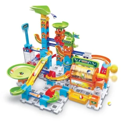 Image de VTech Marble Rush, Circuit à Billes Électronique Super Action Set Electronic L200E, Jeu de Construction, 102 Pièces, 10 Billes, Cadeau Enfant Dès 4 Ans Contenu en Français