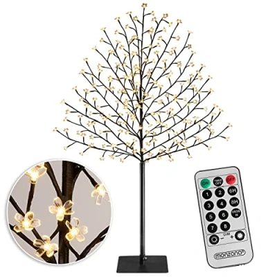 Image de Monzana® Arbre Lumineux 200 LED 180 cm minuterie 8 Modes de lumière résistant aux intempéries décoration Noël Cerisier