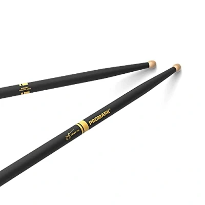 Image de ProMark Baguette Batterie Anton Fig Baguettes ActiveGrip Devient plus collant lorsque vos mains transpirent Finition Active Grip, Grande pointe ronde, Bois de hickory 1 Paire