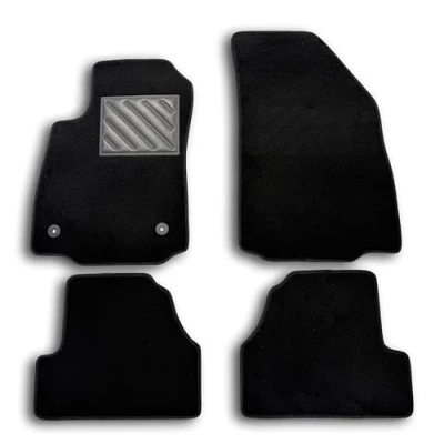 Image de Tapis de Sol pour Opel Mokka et X 2012 2020 sur Mesure, antidérapant, Talonnette en Caoutchouc renforcé, Boutons Fixation, Noir
