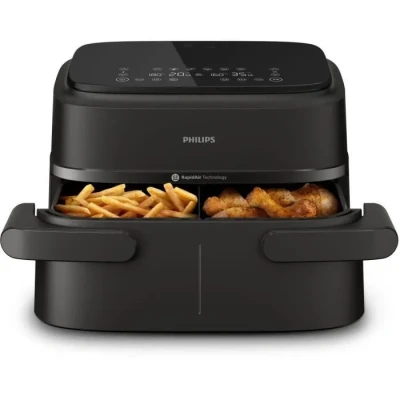 Image de Philips 1000 series NA150/00 Friteuse Double 7,1 L 2450 W d&#039;air chaud Noir Neuf