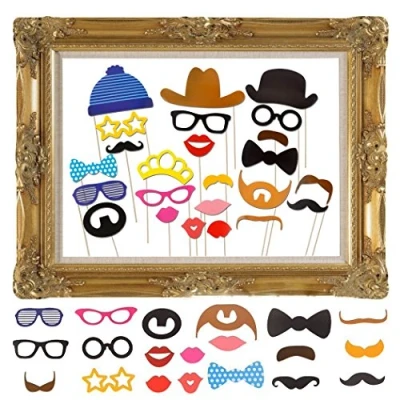 Image de JZK 25 x Photo Booth avec Cadre pour Mariage Baby Shower Anniversaire Noël Halloween Nouvel an et d&#039;autres Occasions différentes